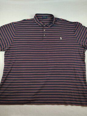 Polo Ralph Lauren Striped Cotton Shirt Mens 4XLT Navy Red